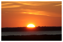 Sonnenuntergang über der Boddenlandschaft 